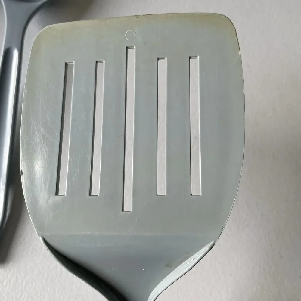 Vintage King Kraft Nylon Slatted Spatula Turner Cooking Spoons Blue Lot of 3 USA